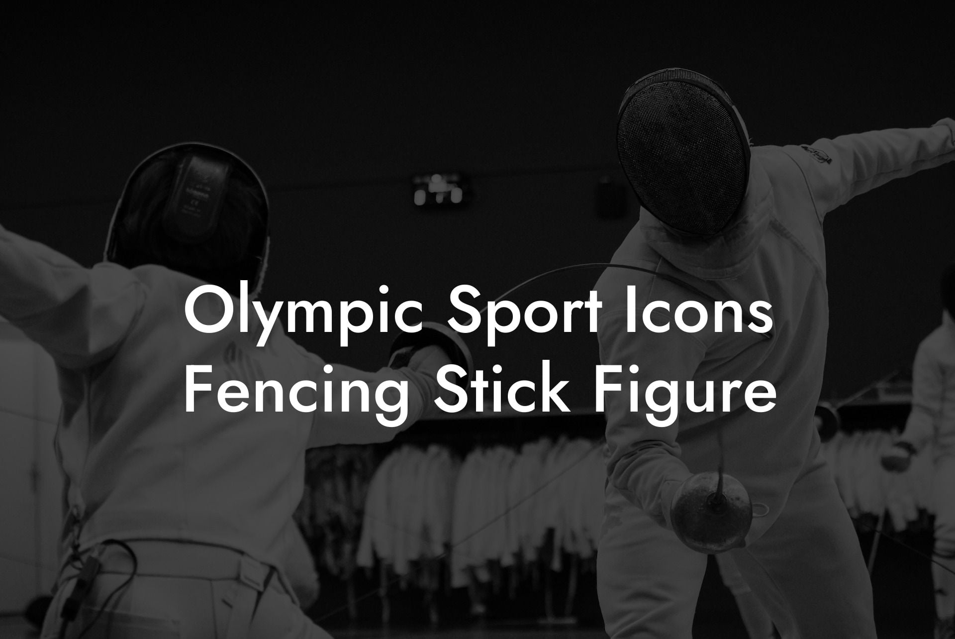 Olympic Sport Icons Fencing Stick Figure